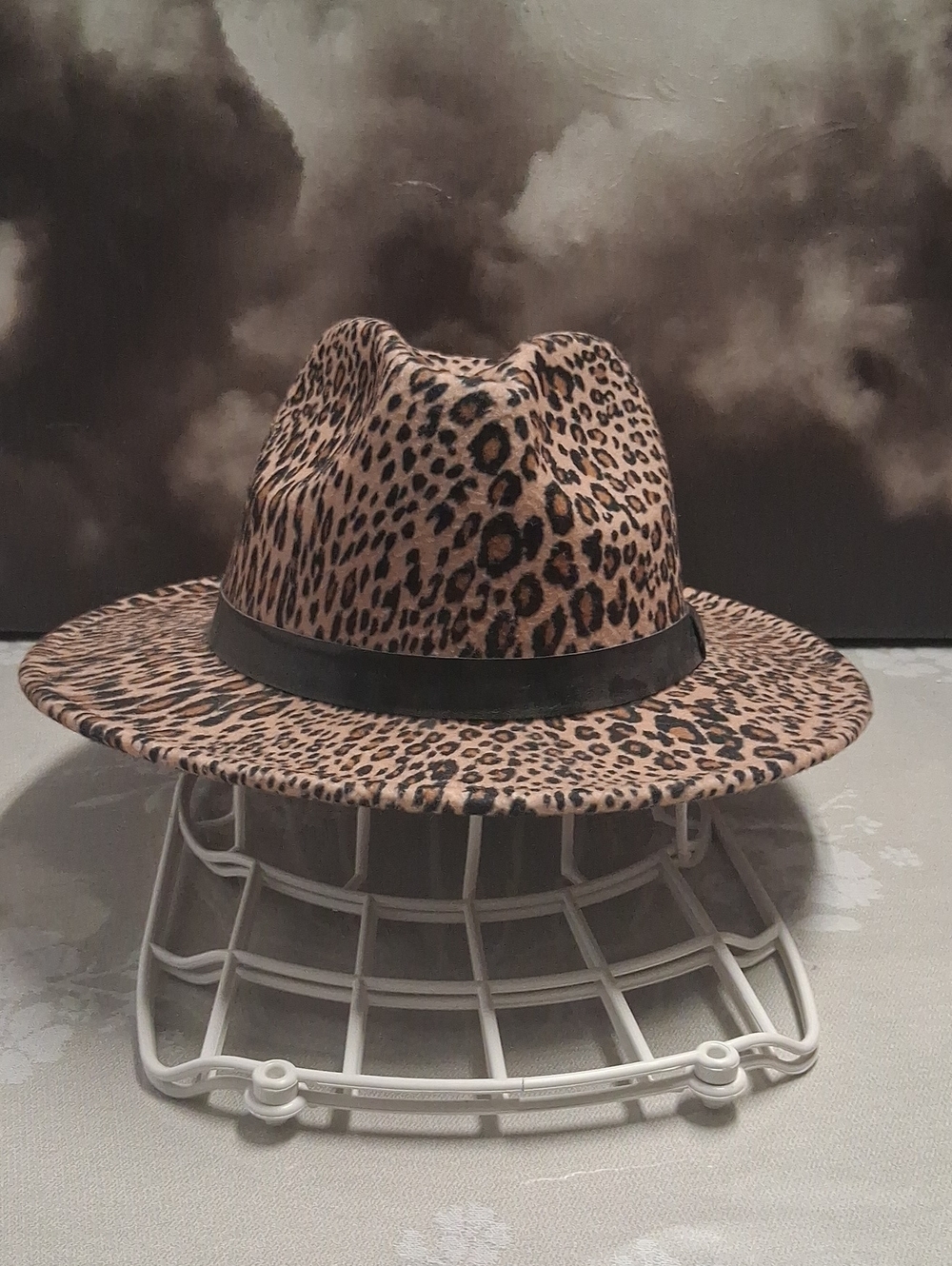 Source Unknown Leopard Print Fedora Hat - Brown/Black